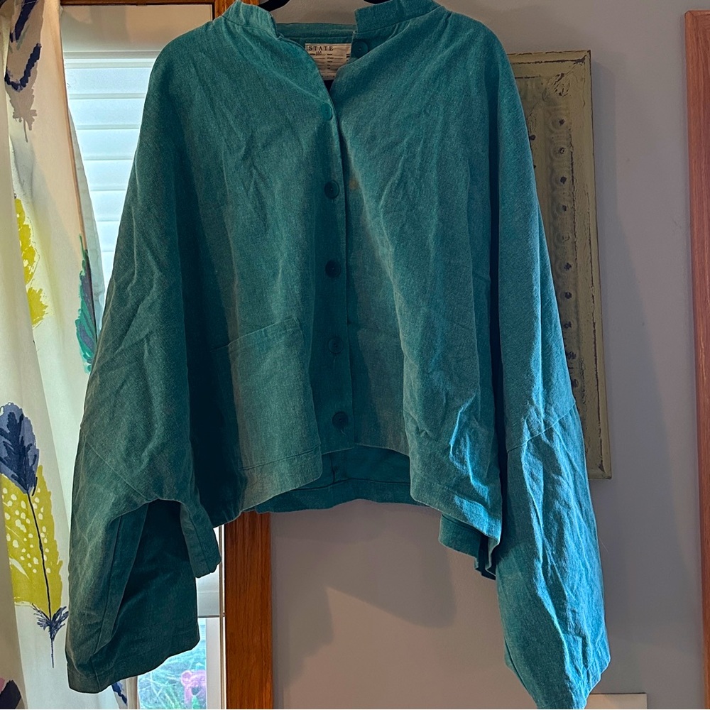 State the Label Captain’s Coat in Saturn (teal) colorway sz 2xl. EUC